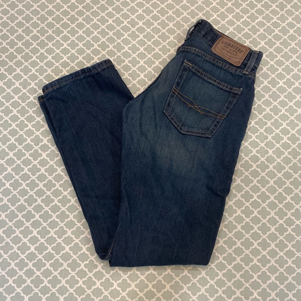 Signature Levi Strauss Slim Straight Jeans 29 X 32 Dark Wash